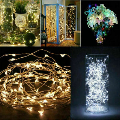 Fio de cobre LED  Alimentado por pilhas