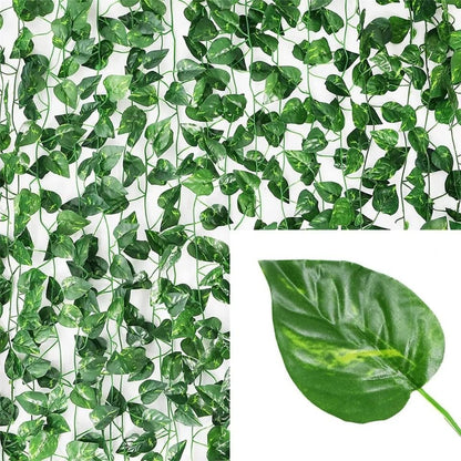 Planta artificial folha guirlanda planta falsa trepadeira