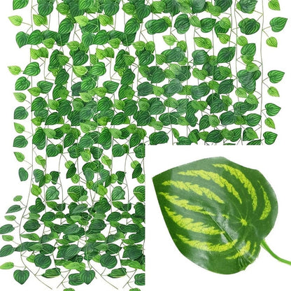 Planta artificial folha guirlanda planta falsa trepadeira