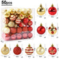 50 pçs/caixa bolas de árvore de natal ornamento ouro vermelho pendurado