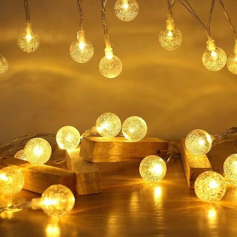 Luzes de corda de bola de bolha led brilho dourado bateria/usb