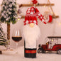 Papai Noel Vermelho Natal Vinho Garrafa Tampas, Sacos De Presente De Natal, Poei