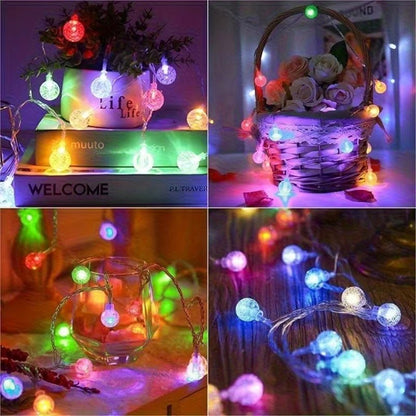 Luzes de corda de bola de bolha led brilho dourado bateria/usb