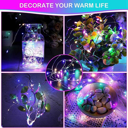 Fio de cobre LED  Alimentado por pilhas