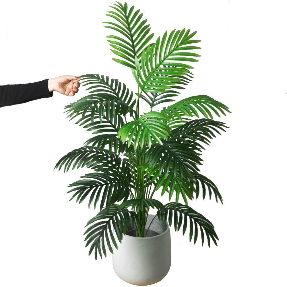 Palmeira artificial grande de 90-120cm, plantas falsas tropicais, folhas