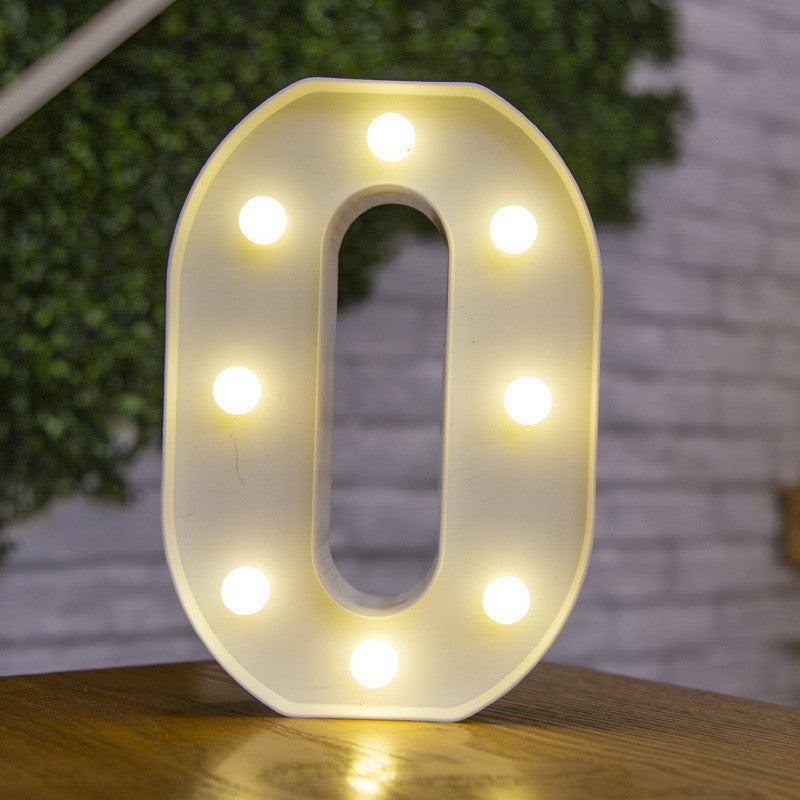 Letra do alfabeto luzes led número luminoso lâmpada bateria luz noturna quente