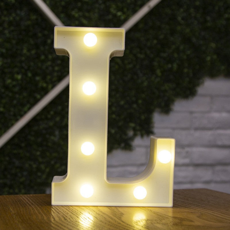 Letra do alfabeto luzes led número luminoso lâmpada bateria luz noturna quente