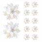 5/10 pçs 14.5cm ornamentos de flores de natal, rosa, vermelho, ouro, glitter fl
