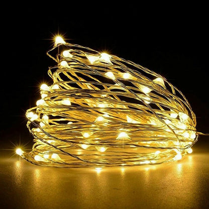Fio de cobre LED  Alimentado por pilhas
