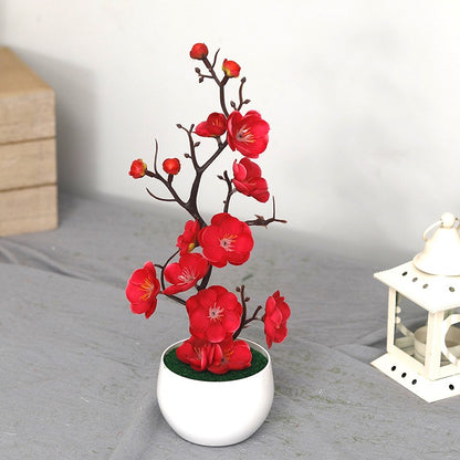 30 cm plantas artificiais bonsai pequena árvore simulação pote plantas flores