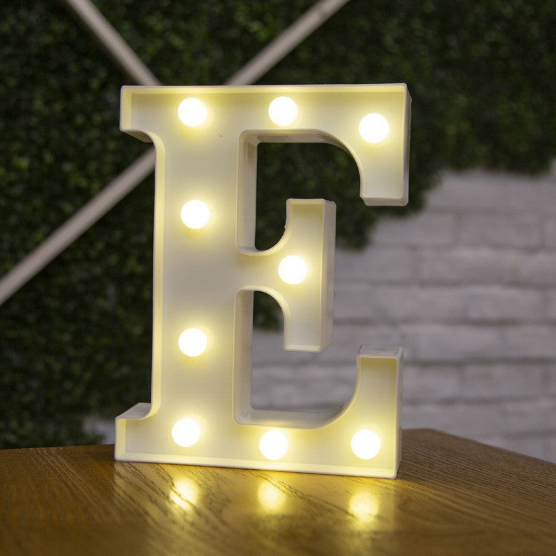 Letra do alfabeto luzes led número luminoso lâmpada bateria luz noturna quente