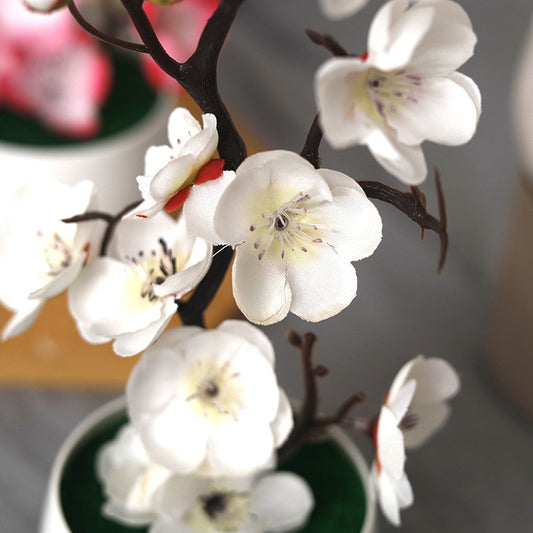 30 cm plantas artificiais bonsai pequena árvore simulação pote plantas flores