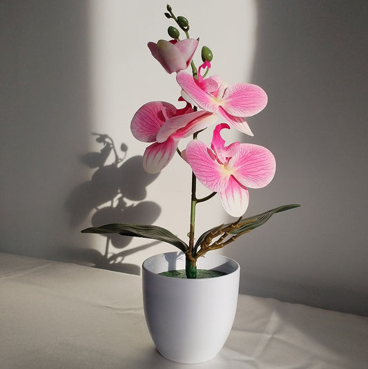 Bonsai simulado borboleta orquídea artificial vaso planta mesa de jantar